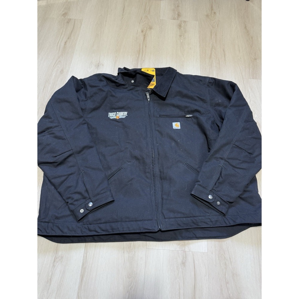 Carhartt Detroit Duck Blanket Lined Jacket Men's 5XL Black 0J3828 Embroidered
